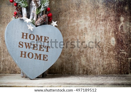 Motivational on brick wall HOME SWEET HOME