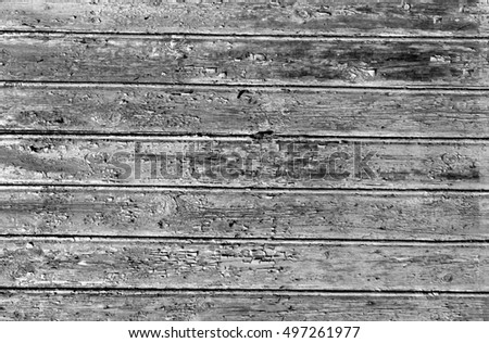 black and white weathered wood house wall. Abstract background and texture.