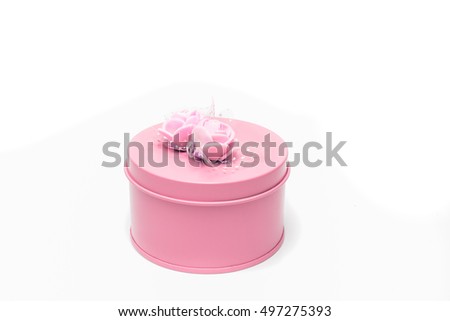 Pink  box on white background