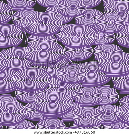 Isometric spiral seamless pattern. Purple tint.