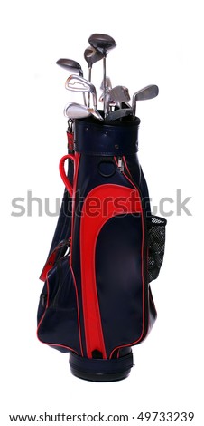 Two color golf clubs bag - isolated on a white background.