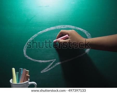 chalkboard, hand writing on green chalk board 