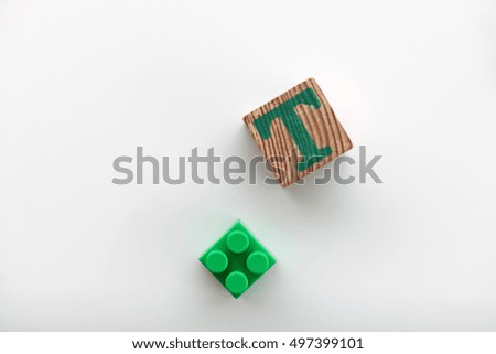 Concept photo of green building blocks