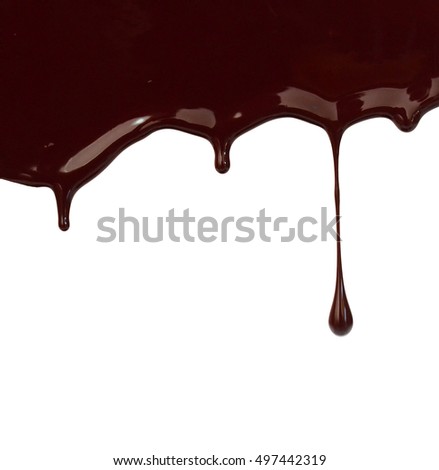 chocolate streams isolated on a white