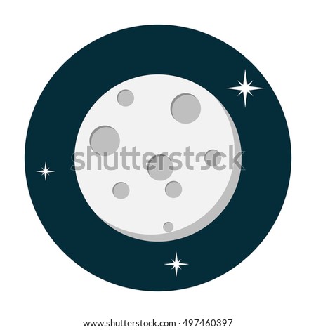 Moon icon flat