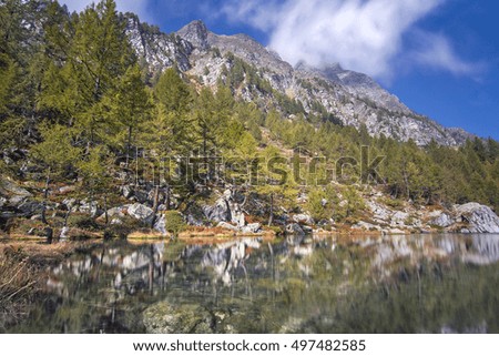 Lake of Witches in Alpe Devero natural park in the Lepontine Alps, Verbania (Italy)