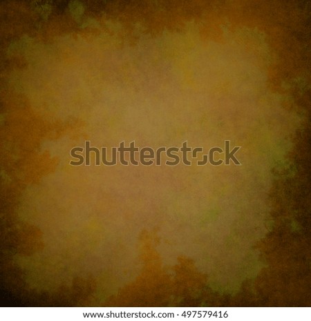 Abstract brown background. Abstract grunge black vignette border frame. Earthy background.