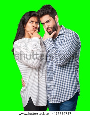 young couple pensive