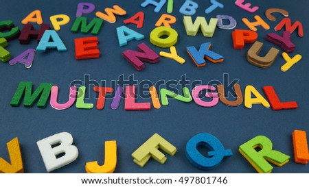 Multilingual in colorful wording