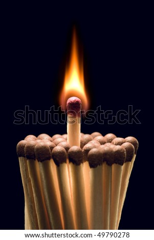 It is symbolical the staff (small fire will make the big fire). Royalty-Free Stock Photo #49790278