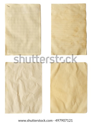 Paper textures background, isolated on white