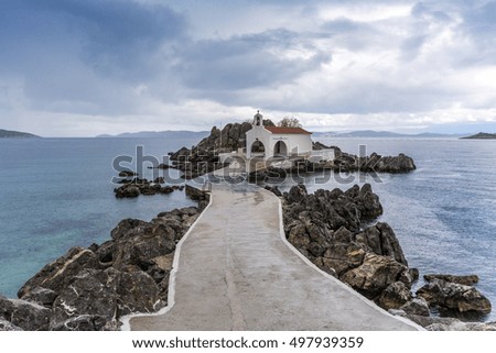Small church near the coast of Chios Island, Greece