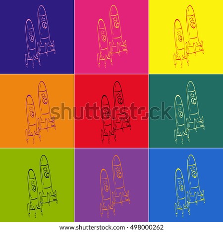 Set of vector spaceships.