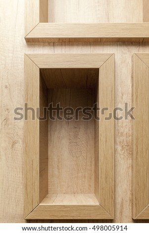 wooden frame shelf close up