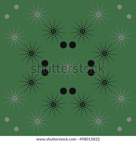 Pattern of   halftone snowflakes, ellipses.