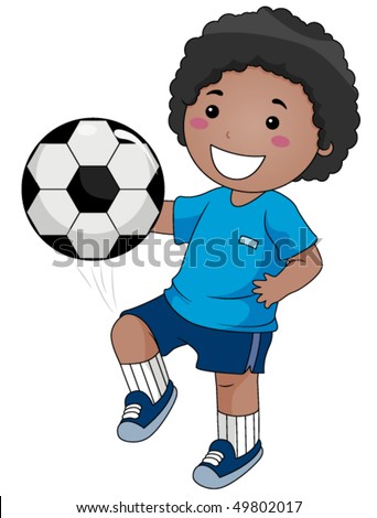 Boy playing Soccer - Vector