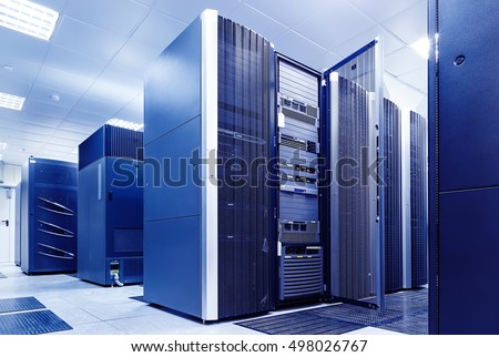 ranks modern supercomputers in the computational data center Royalty-Free Stock Photo #498026767