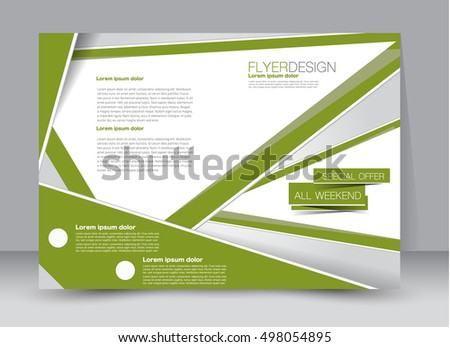 Flyer, brochure, billboard template design landscape orientation for education, presentation, website. Green color. Editable vector illustration.