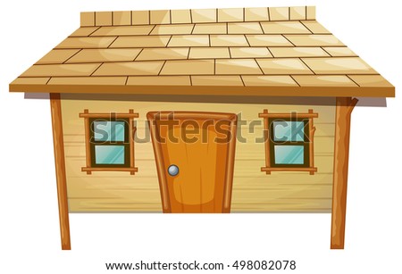 House made of wood illustration