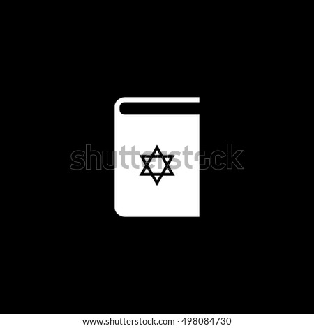 Jewish torah book. Vector icon black and white