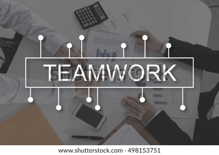 Teamwork concept illustrated by a picture on background