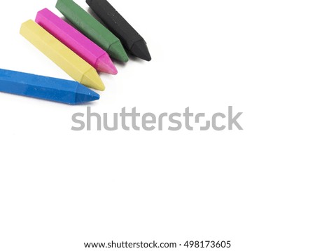 Crayon on white background