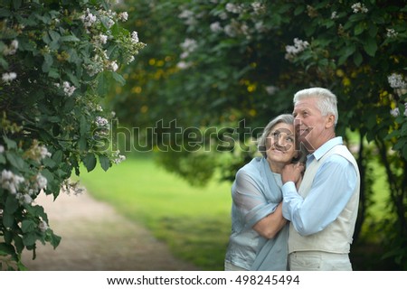 Mature couple in summer park