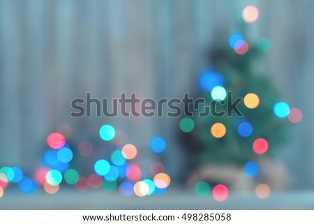 Colorful blurred Christmas background with Christmas lights