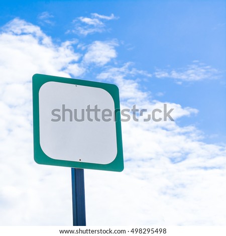 Traffic green background of sky and clouds