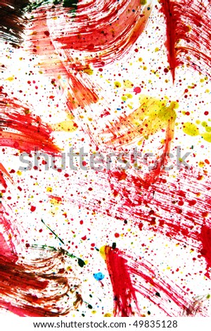 background of splashing of different colors on a white background