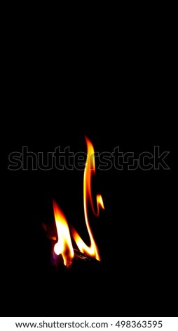 Fire On Black Background