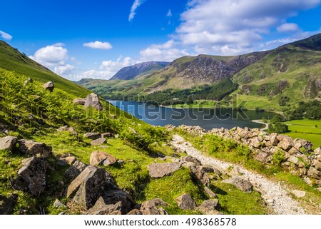 Footpath to Buttermere, The Lake District, Cumbria, England Royalty-Free Stock Photo #498368578