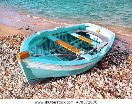 Painting of a greek traditional fish boat