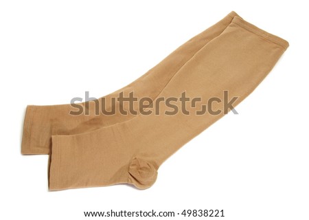 a pair of compression stockings isolated on a white background