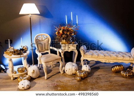 Beautiful stylish autumn decoration in the room