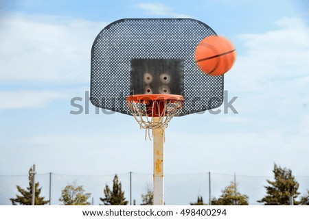 Scoring the winning points at a basketball game