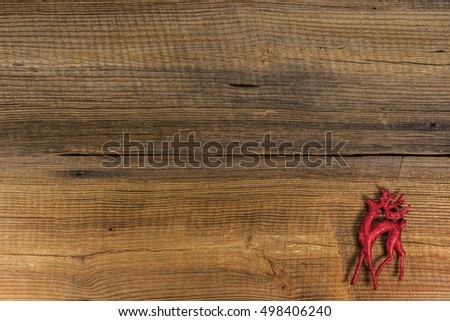 Christmas decorations on wooden board