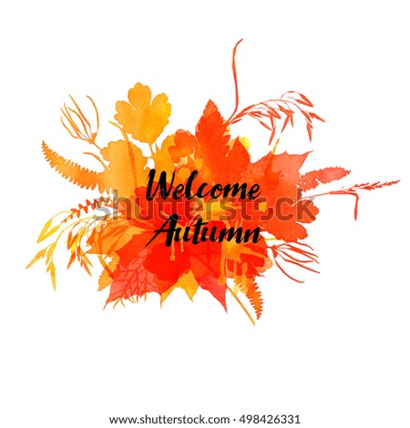 Welcome Autumn Watercolor Collection handmade autumn leaves and flowers
