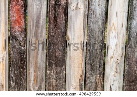 Wooden plank fence