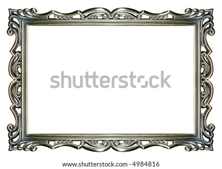 an empty ornate silver picture frame