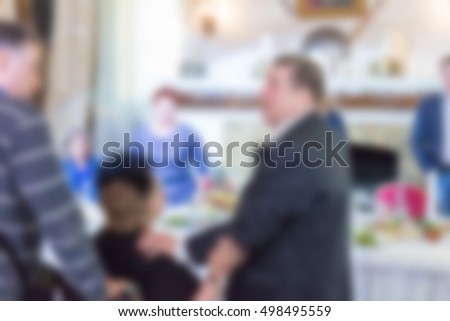 Restaurant celebration business event theme creative abstract blur background with bokeh effect
