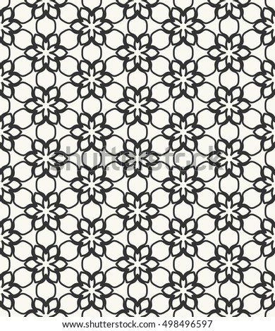 Black and white Seamless geometric line pattern. Contemporary graphic design. Endless lace texture for wallpaper, pattern fills, web page line background. Monochrome ornament.