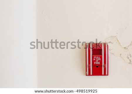fire alarm box on cement wall for warning and security system