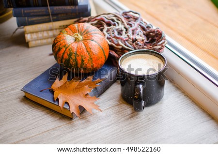 pumpkin and books. fall decor