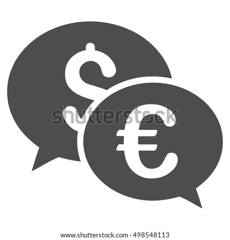 Currency Transactions icon. Vector style is flat iconic symbol, gray color, white background.