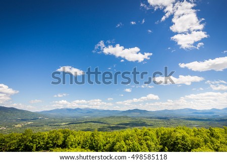 Scenic view of white mountain in New Hampshire