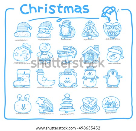 Vector illustration - Doodle Merry Christmas Icon set