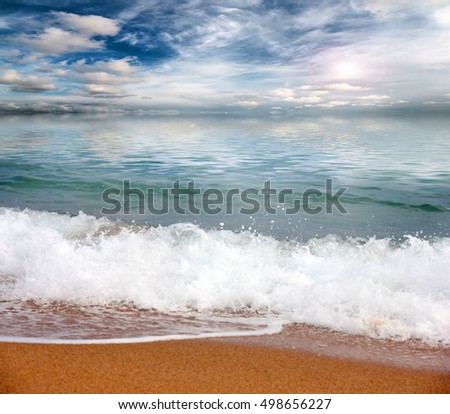 beach sandy and sunny area of the Mediterranean Sea