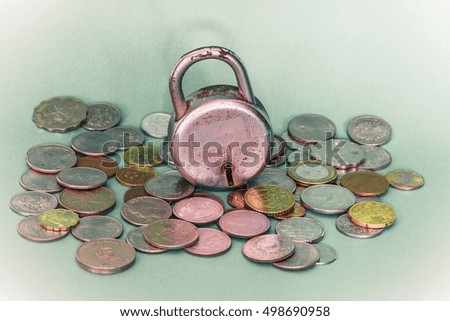 lock and coins