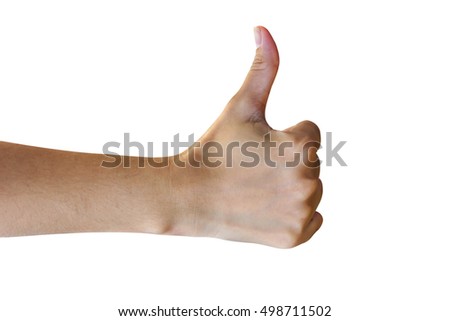 symbol sign language. Tell symbol by hand. clipping path and selection path on white background isolated